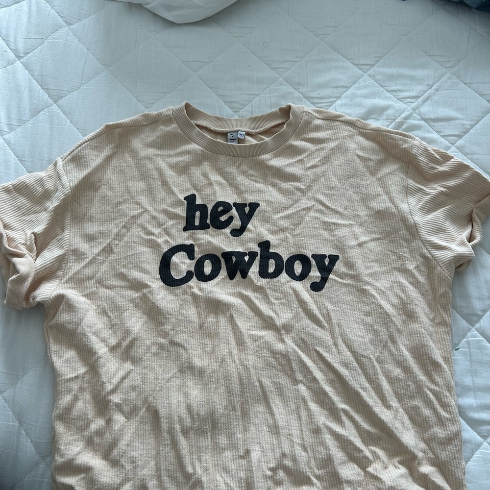 Beige 'Hey Cowboy' T-Shirt